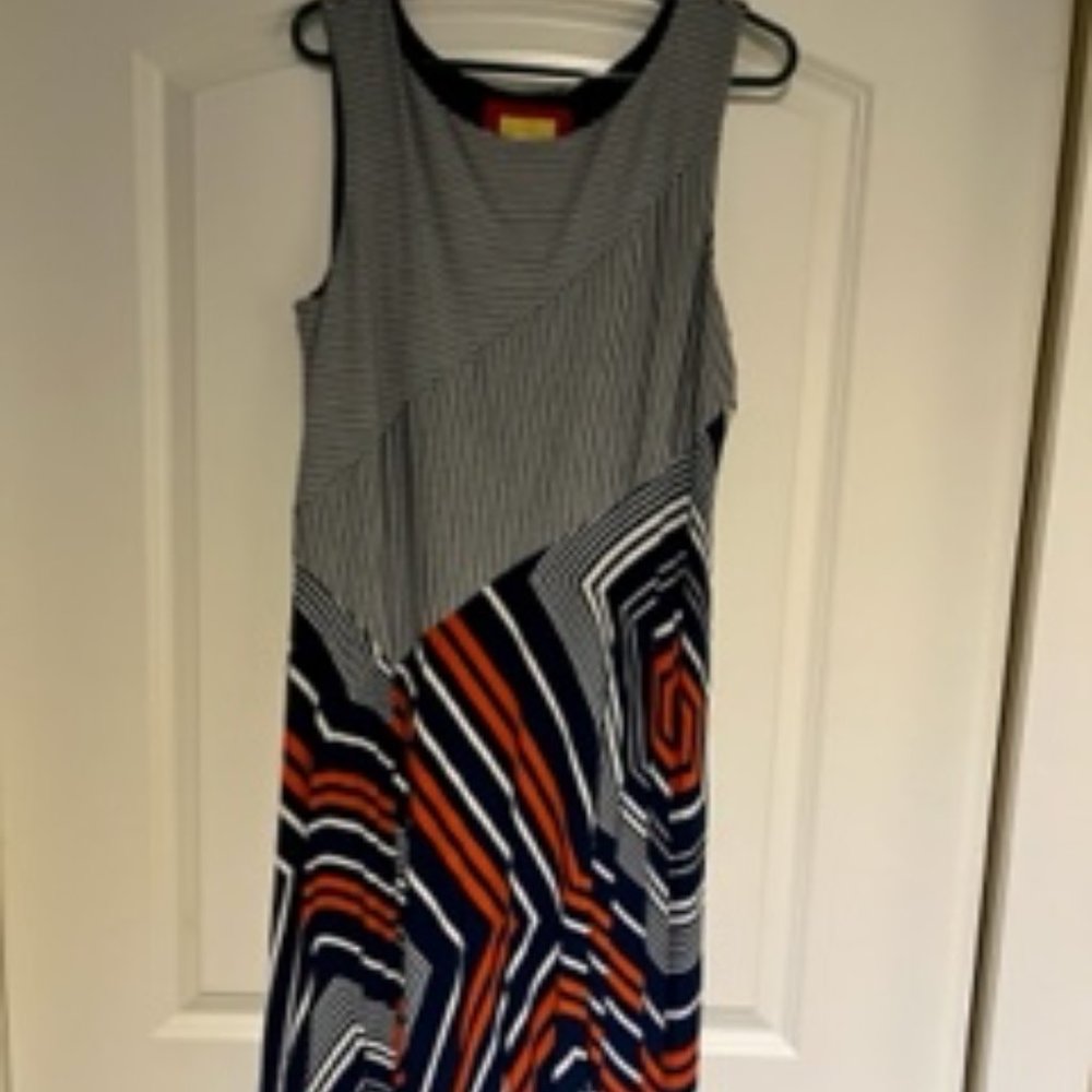 Maeve Sleeveless, Multicolored, Asymmetrical Dress, Size Large